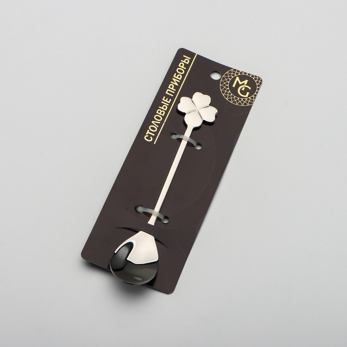 Ложка десертная из нержавеющей стали Magistro «Клевер», длина 12,5 см, цвет серебряный