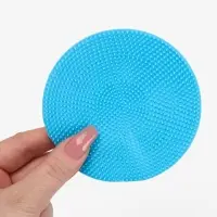 Щётка для умывания с подвесом, силиконовая, d=9.5 см, МИКС