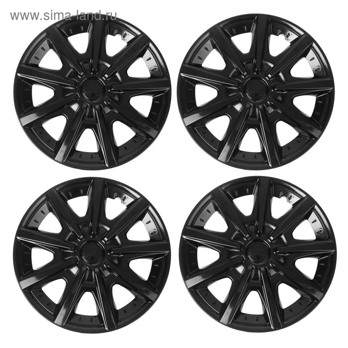 Колпаки колесные R14 Колпаки колесные R14 "ШАТТЛ", черный глянец, набор 4 шт
