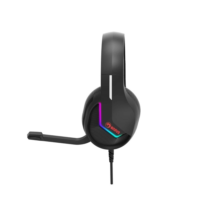 Наушники Marvo H8618 BK, игровые, полноразмерные, микрофон, USB, 2 м, RGB, чёрные Наушники Marvo H8618 BK, игровые, полноразмерные, микрофон, USB, 2 м, RGB, чёрные