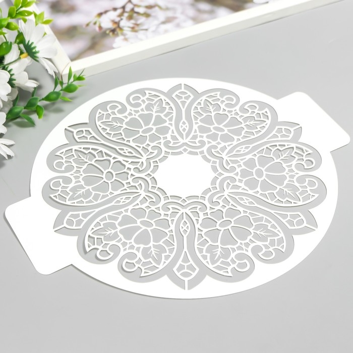 Трафарет пластик Трафарет пластик "Кружевной узор" D-24 см