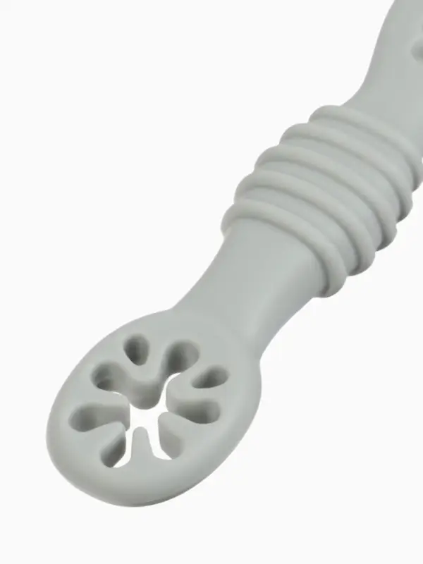 Ложка детская для прикорма, силикон, набор 2 шт., серый M&B