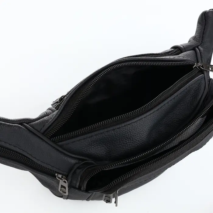 Поясная сумка на молнии, цвет чёрный