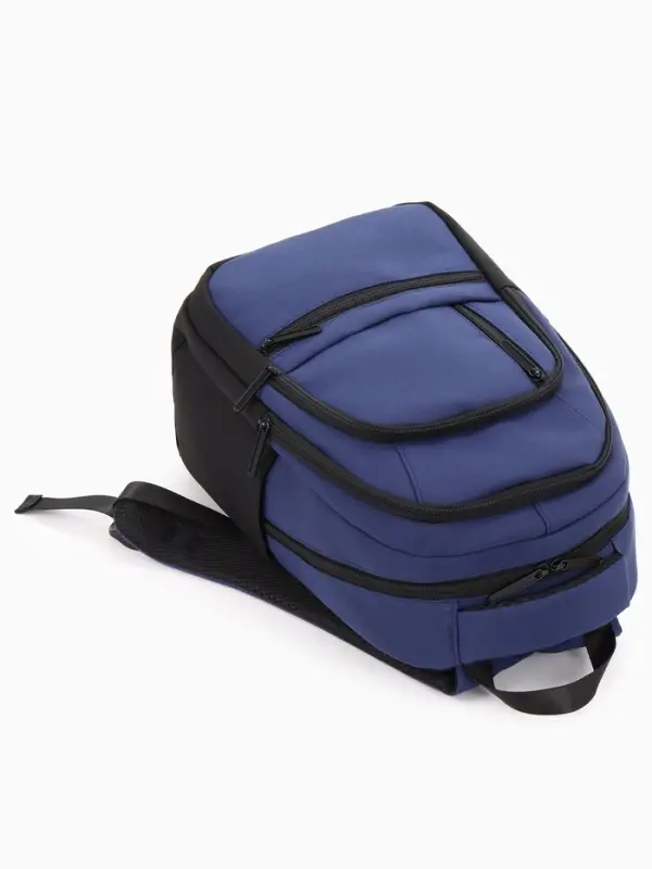 Рюкзак школьный, 2 отделения, 5 карманов, водонепроницаемое дно, 26&times;14&times;39 см, синий