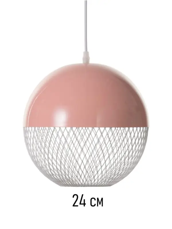 Светильник потолочный BayerLux Lina, 1&times;40 Вт, Е27, светло-розовый, 26&times;26&times;32 см