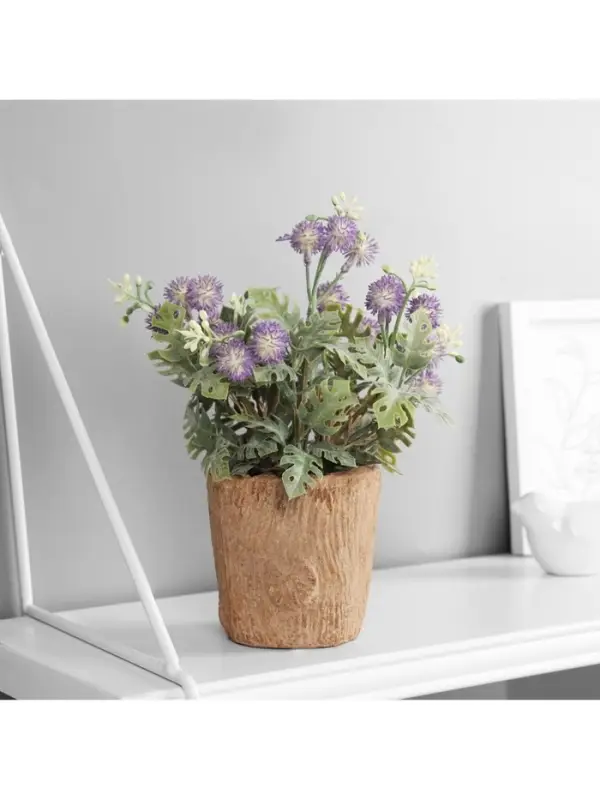 Искусственный цветок в горшке &laquo;Синеголовник экстра&raquo;, 9&times;21 см, МИКС