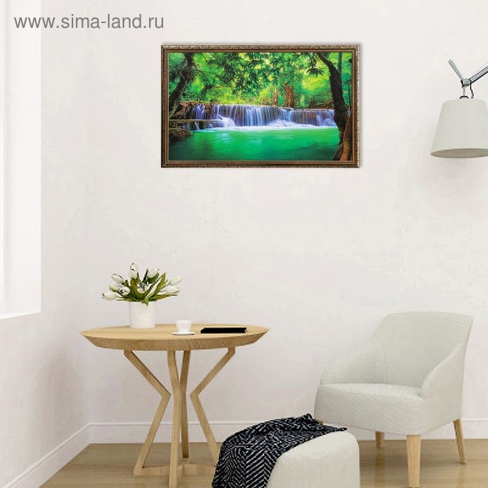 Картина  Картина "Лесная река" 67х107 см рамка МИКС