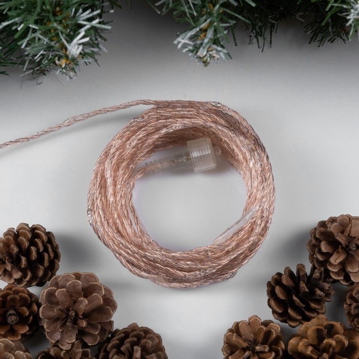 Гирлянда «Нить» 10 м роса, IP44, медная нить, 100 LED, свечение синее, мерцание, 220 В Гирлянда «Нить» 10 м роса, IP44, медная нить, 100 LED, свечение синее, мерцание, 220 В