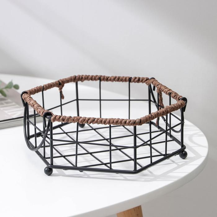 Корзинка универсальная Доляна, 17,5×20×7,5 см, цвет чёрный Корзинка универсальная Доляна, 17,5×20×7,5 см, цвет чёрный