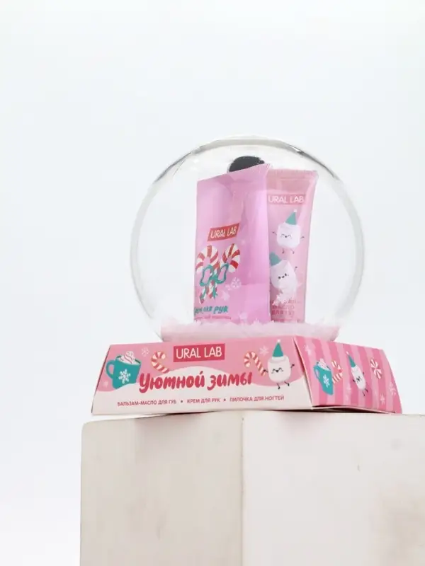 Подарочный набор новогодний: крем для рук, масло для губ и пилочка для ногтей, URAL LAB Подарочный набор новогодний: крем для рук, масло для губ и пилочка для ногтей, URAL LAB