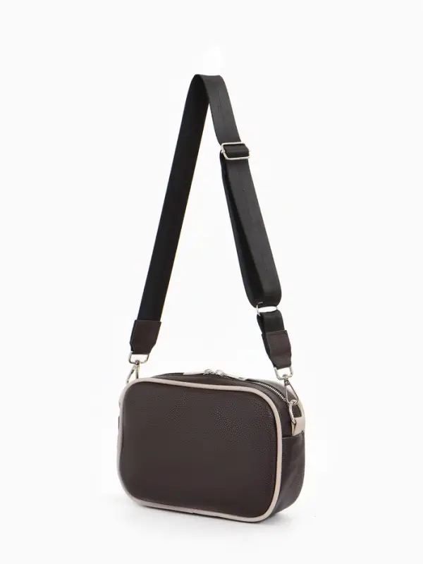 Сумка женская кросс-боди TEXTURA на молнии, 27&times;6&times;19 см, тёмно-коричневая