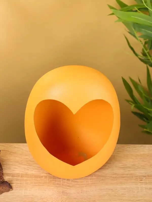 Подсвечник в форме сердца текстурный «Песок», 16.5×8.5×22 +/- 1 см