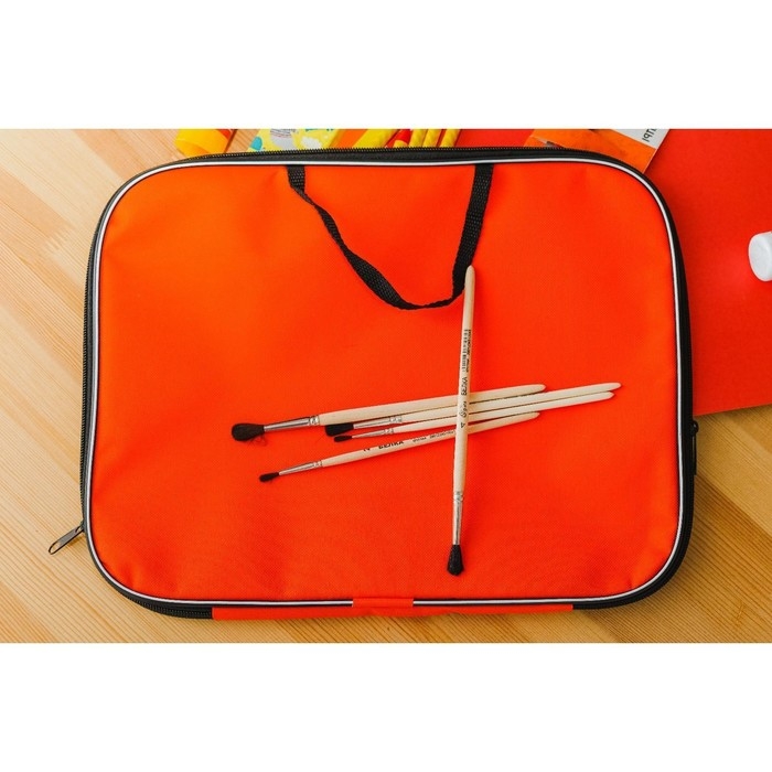 Папка для чертежей и рисунков А3, 470 х 350 х 20 мм, с ручками, текстильная, Calligrata Стандарт, Оранжевая, плотность 600D Папка для чертежей и рисунков А3, 470 х 350 х 20 мм, с ручками, текстильная, Calligrata Стандарт, Оранжевая, плотность 600D