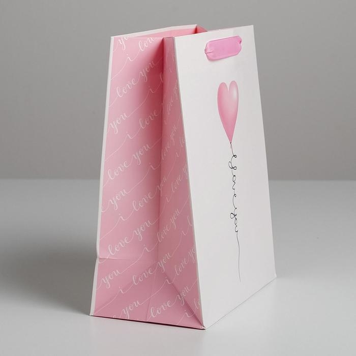 Пакет подарочный ламинированный вертикальный, упаковка, «Love you», MS 18 х 23 х 10 см Пакет подарочный ламинированный вертикальный, упаковка, «Love you», MS 18 х 23 х 10 см