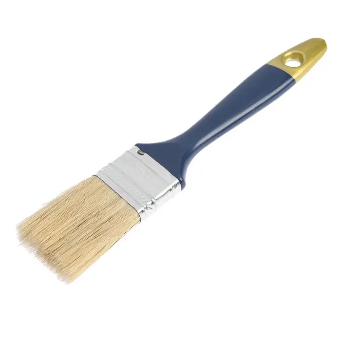 Кисть плоская ТУНДРА, натуральная щетина, пластиковая рукоятка, 1.5", 38 мм