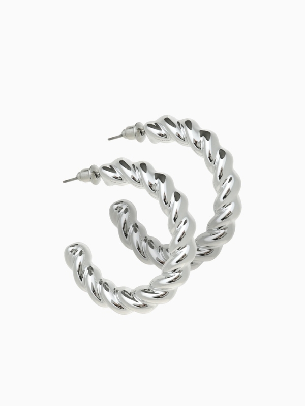 Набор серьги и каффы 9 шт. «Кольца» переплетение, цвет серебро