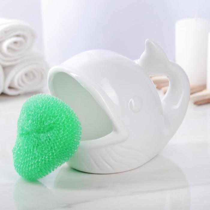 Подставка для губки «Кит», цвет белый Подставка для губки «Кит», цвет белый