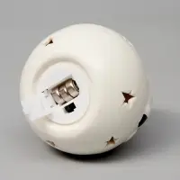 Ёлочный шар с подсветкой &laquo;Снеговик&raquo;, 10&times;8.6&times;8.6 см, 1 LED, керамика, от батареек LR44&times;3, керамика, свечение тёплое белое