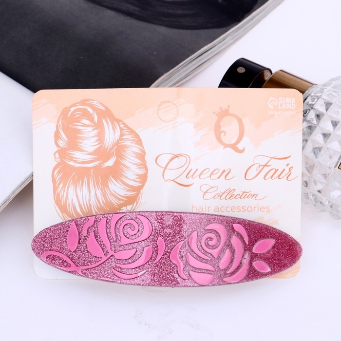 Заколка-автомат для волос Заколка-автомат для волос "Отражение" розы, 10 см, микс