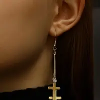 Серьги висячие &laquo;Шелест&raquo;, крестики, цвет МИКС, 8.5 см