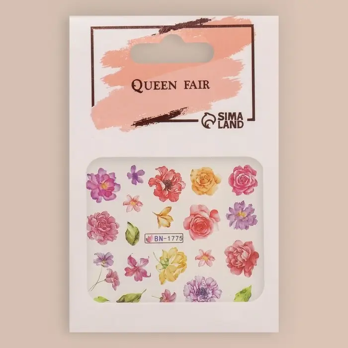 Слайдеры для ногтей «Пионы», разноцветные