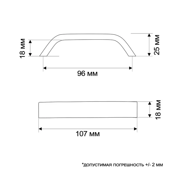 Ручка-скоба мебельная ТУНДРА РС109, м/о 96 мм, черная, 4 шт.