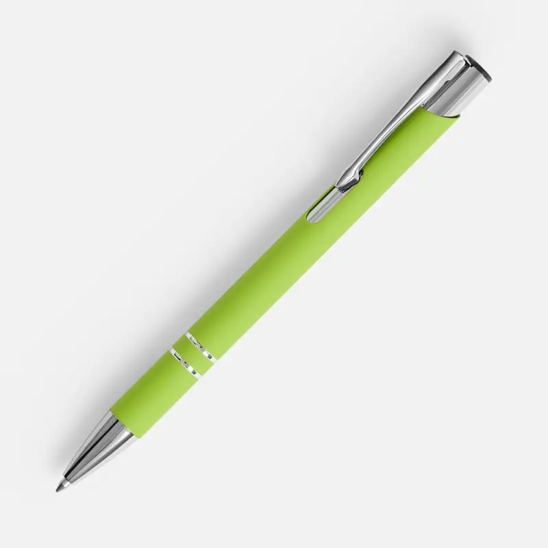 Ручка шариковая Keskus Soft Touch в футляре, зеленое яблоко