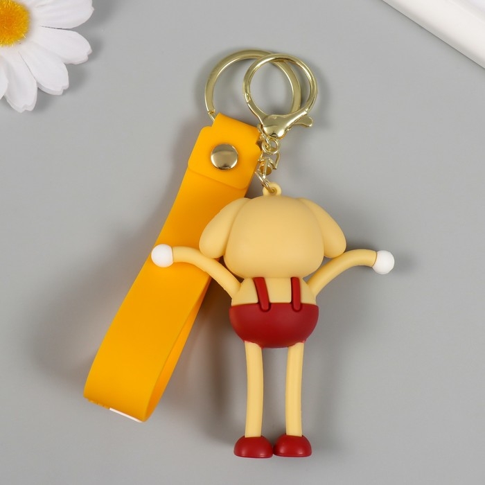 Брелок резина с карабином, ремешком  Брелок резина с карабином, ремешком "Пёсик" руки-ноги вытягиваются 3х4,7х8,8 см