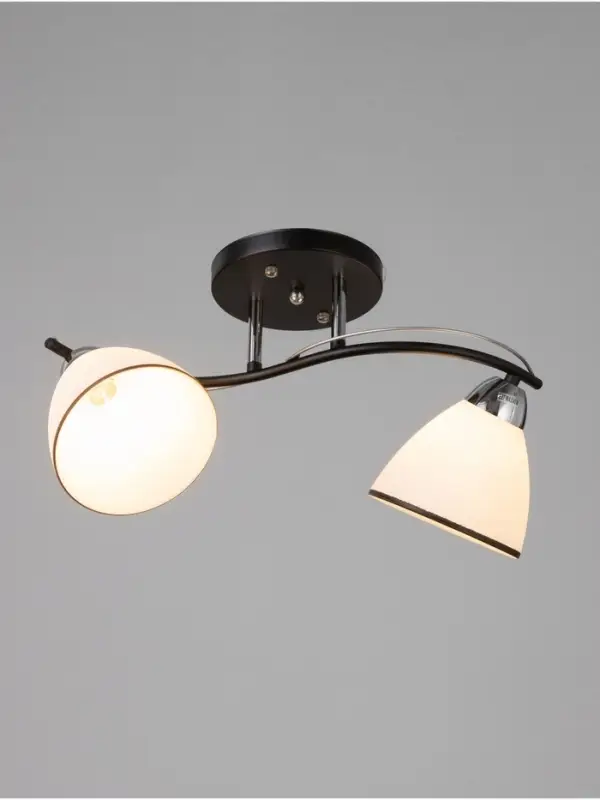 Люстра потолочная BayerLux &laquo;Ирида&raquo;, 2хЕ27, 40 Вт, черно-хромовый, 42&times;19&times;24 см