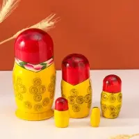 Матрёшка дерево &laquo;Нина&raquo;, красный платок, 6 кукольная, 12-14 см