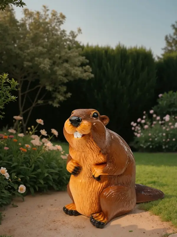 Садовая фигура из полистоуна «Бобер», 43×38×24 см