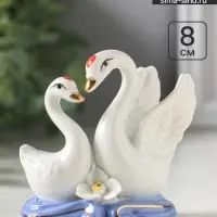 Фигурка керамика под фарфор &laquo;2 лебедя&raquo;, 8&times;7 см