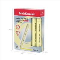 Маркер текстовыделитель ErichKrause Visioline V-17 Pastel, 0.6-4.5 мм, чернила на водной основе, жёлтый