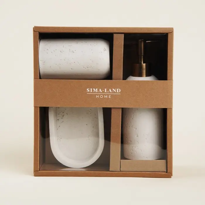 Аксессуары для ванной SL Home, 3 предмета, дозатор для мыла, мыльница, стакан