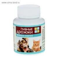 Пивные дрожжи "Формула энергии"  для кошек и собак, с фосфором, 80 таб