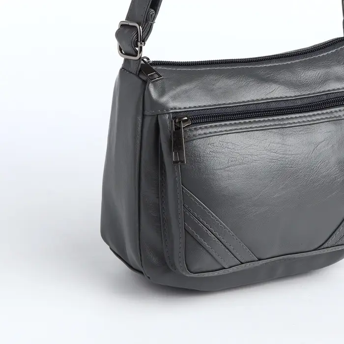 Сумка женская кросс-боди на молнии, 20&times;8.5&times;15 см, серая