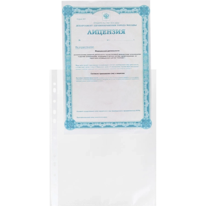 Файл-вкладыш А4 50мкм, Элементари S, рифленые, 100 шт/уп