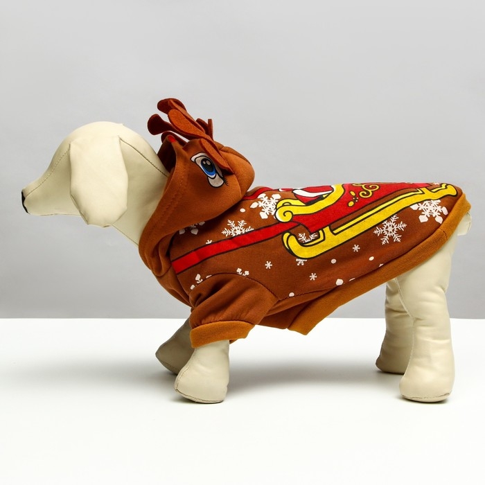 Толстовка Толстовка "Олень с рожками", XL (ДС 40, ОГ 50 см)