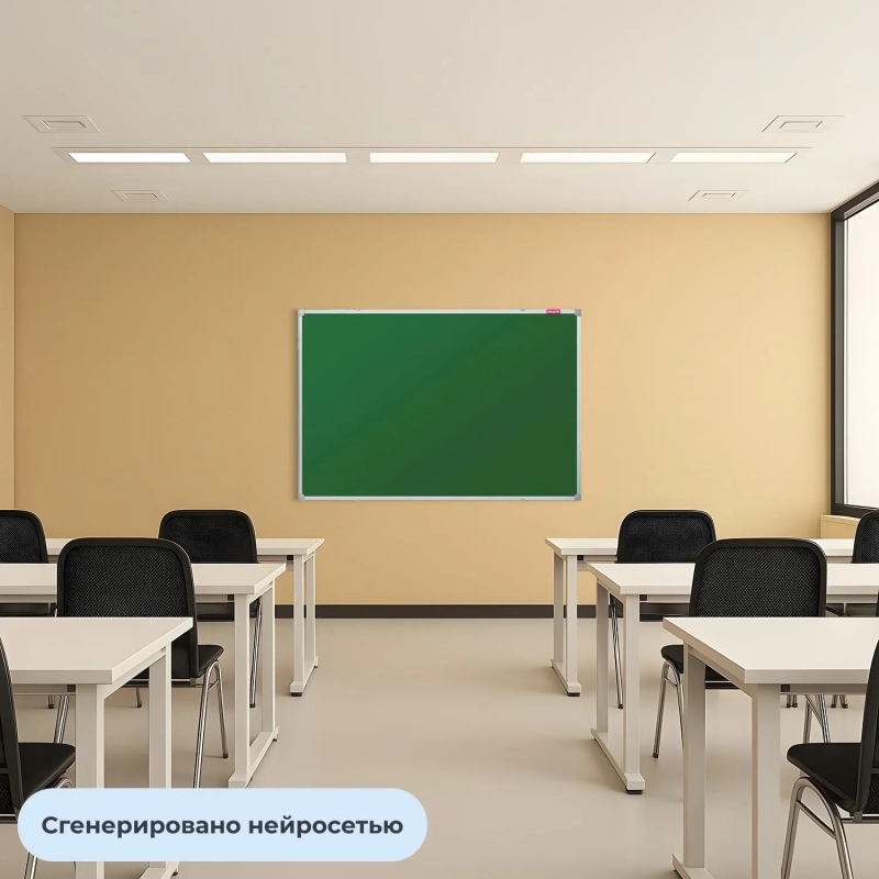 Доска меловая - магнитная зеленая 100х150 Attache Россия