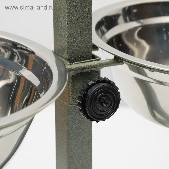 Подставка с мисками, 2&times;1 л, высота 40 см, разборная, зелёная