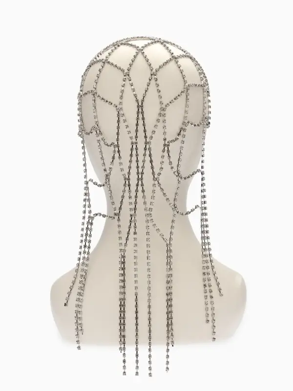 Украшение для волос  Украшение для волос "Паутина" 44см, цвет белый в серебре