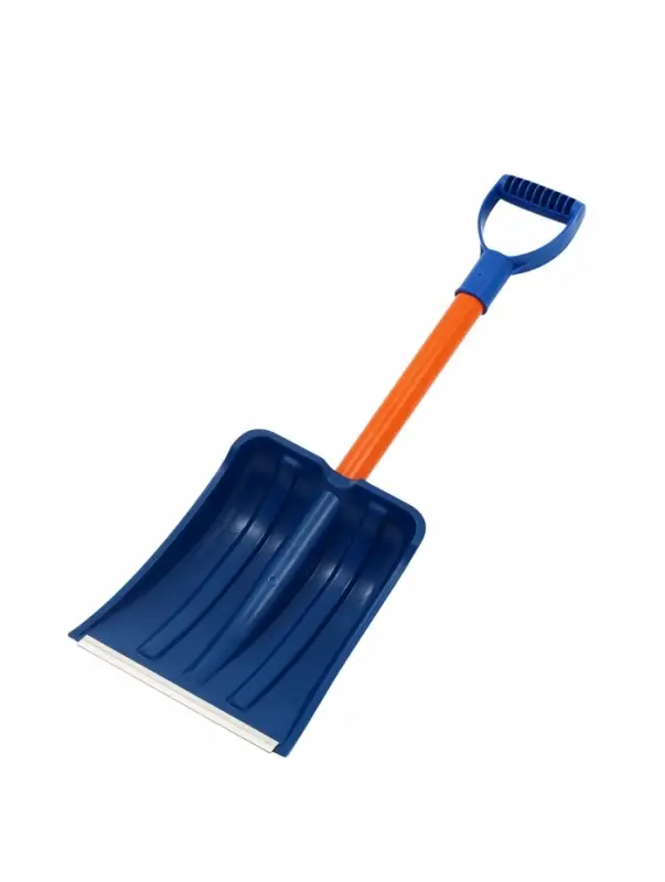 Лопата для уборки снега, автомобильная, пластиковый ковш 300&times;260 мм, оцинкованная планка, металлический черенок, с ручкой, Greengo