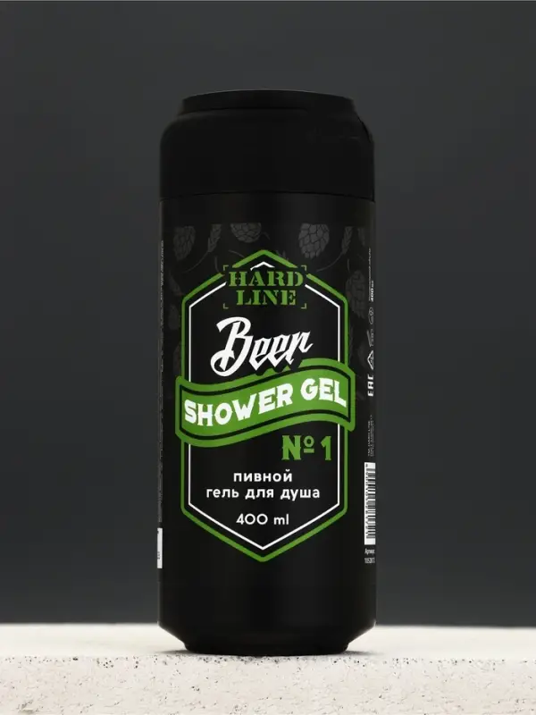 Гель для душа пиво HARD LINE, 400 мл, аромат кедра