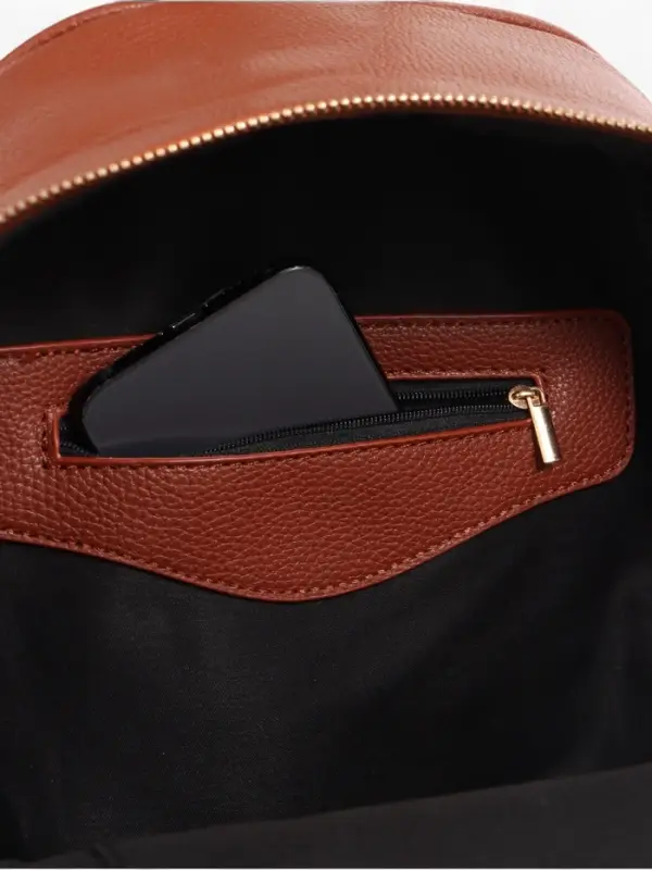 Рюкзак женский на молнии, с карманом, размер 27&times;13.5&times;33 см, коричневый