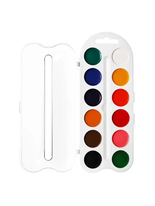 Акварель медовая &laquo;ЗХК. Цветик&raquo;, 12 цветов, в пластиковой коробке, без кисти