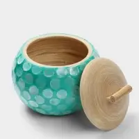 Банка для сыпучих продуктов, 13&times;13&times;11 см, бамбук