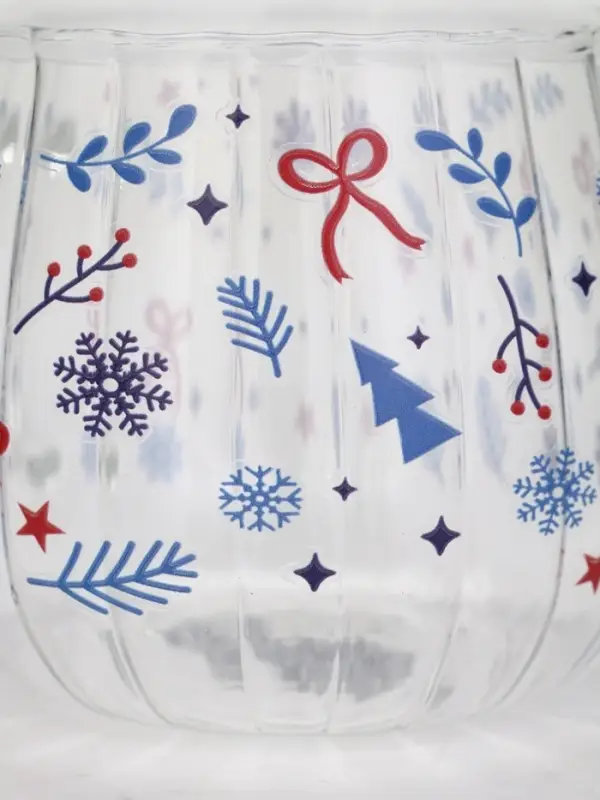 Кружка стеклянная «Новогодний паттерн», 350 мл