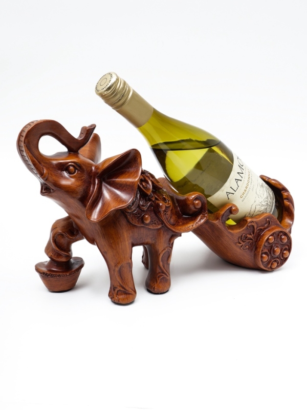 Подставка для бутылки  Подставка для бутылки "Слон" под дерево, 34х13х20см
