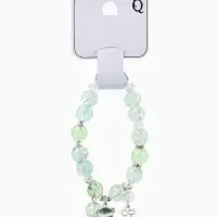 Браслет с подвесками &laquo;Сахарный. Мишка&raquo;, шар №10/8, d=6 см, зелёный, голубой в серебре