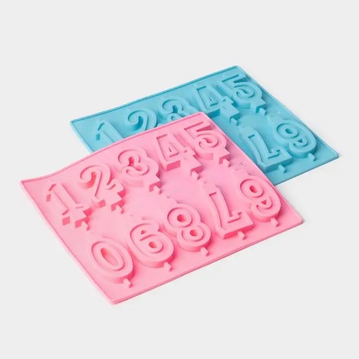 Форма для шоколада Доляна &laquo;Цифры&raquo;, силикон, 26&times;21 см, 10 ячеек (7&times;4 см), МИКС